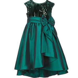 Girls Green Christmas Holiday Dress Size 6